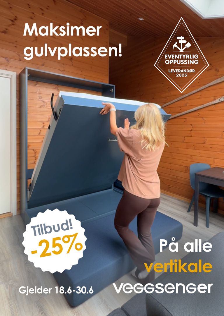 God plass er tidløst. Veggseng. Skap rommet du trenger, og behold komforten.